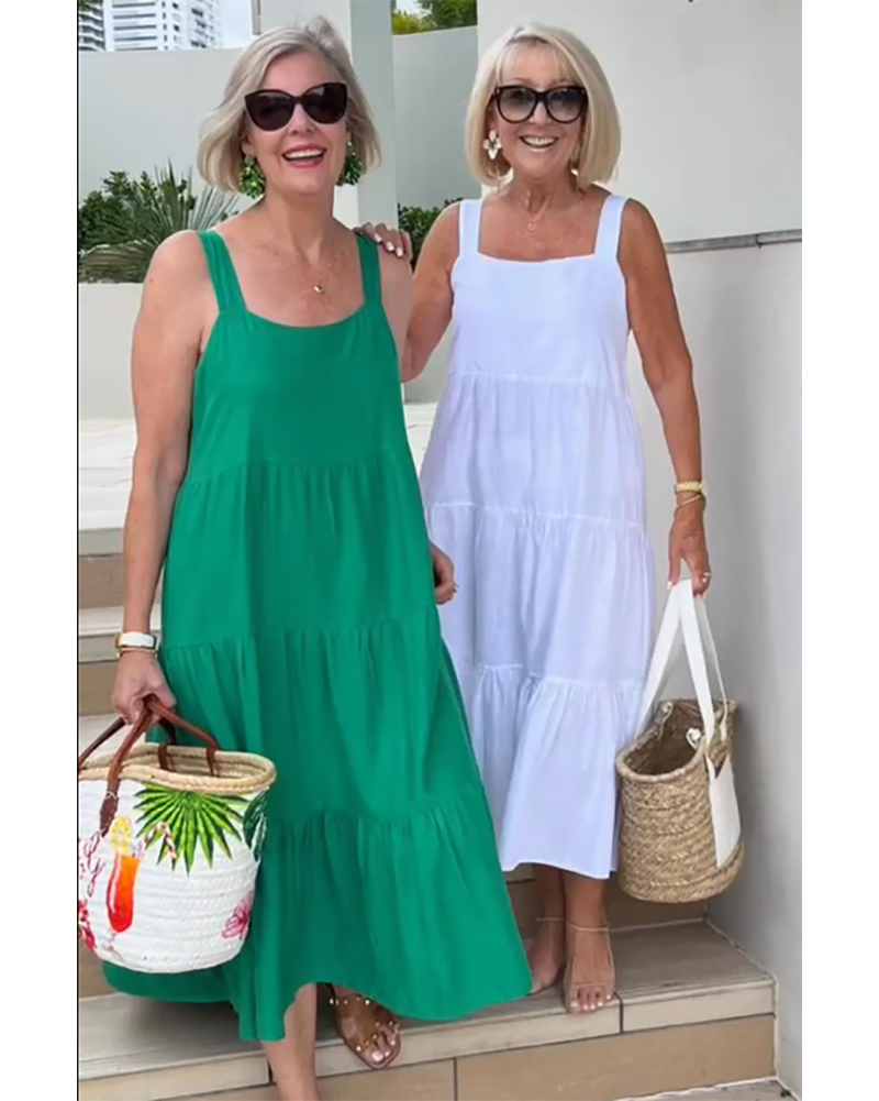 Jenna | Women's Sleeveless Tiered Maxi Casual Dress