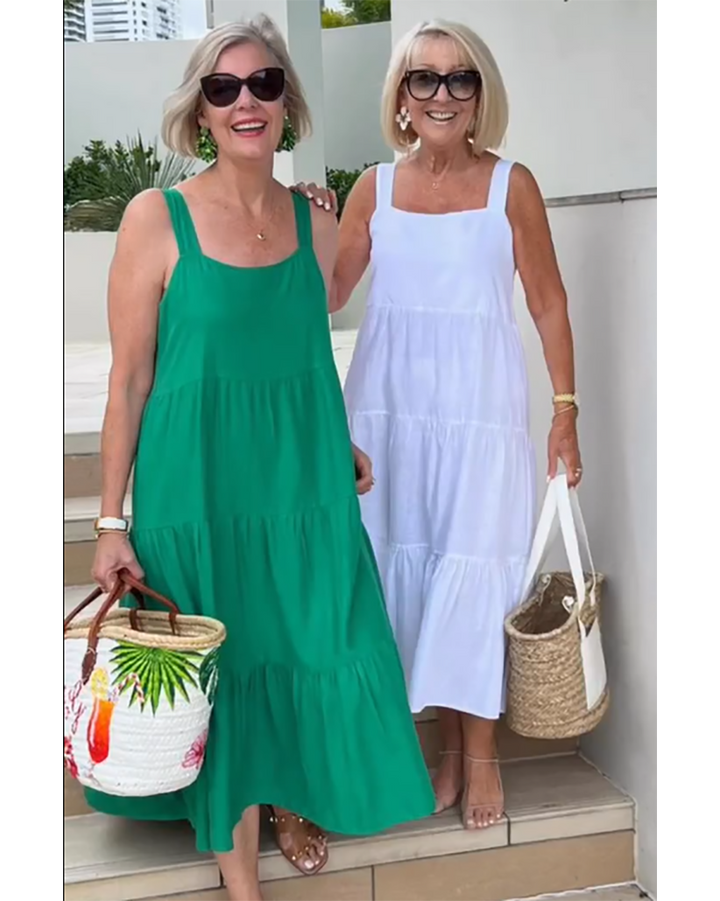 Jenna | Women's Sleeveless Tiered Maxi Casual Dress
