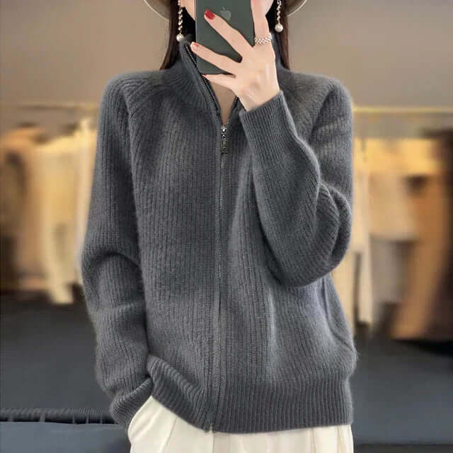 Samantha | Zipper Knit Sweater for Women