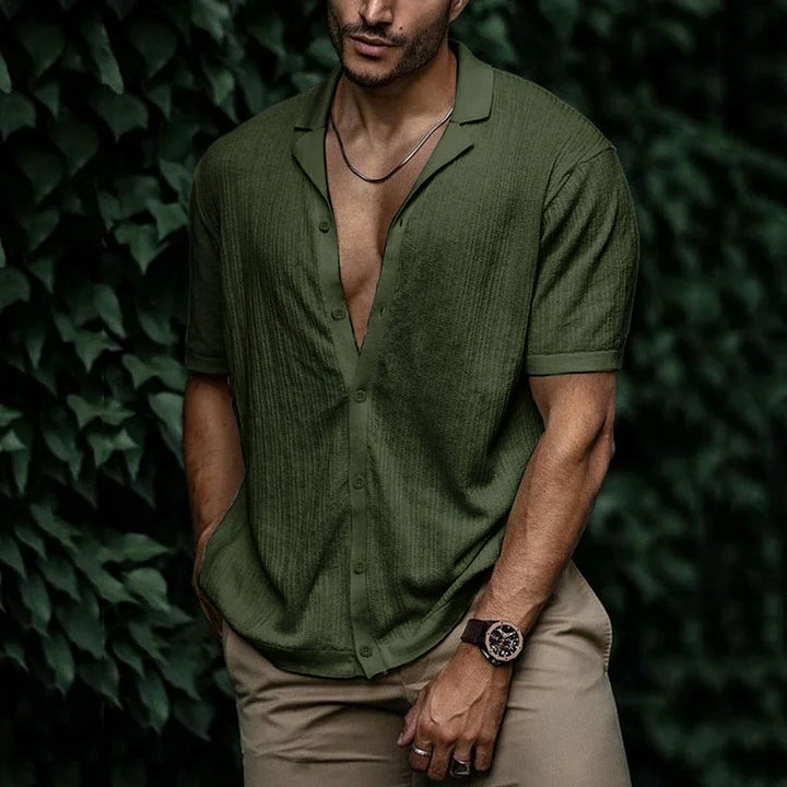 David | Men Casual Short Sleeve Button Shirt