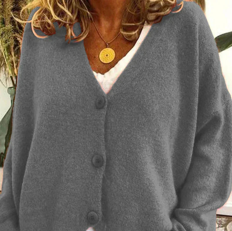 Claire | Women’s Loose Fit V-Neck Cozy Knit Cardigan