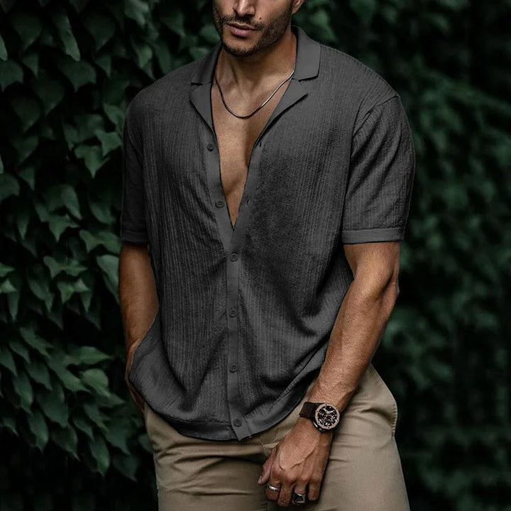 David | Men Casual Short Sleeve Button Shirt