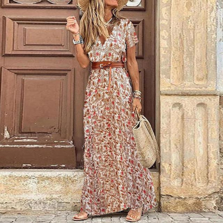 Harper | Women’s V-Neck Short Sleeve Maxi Dress