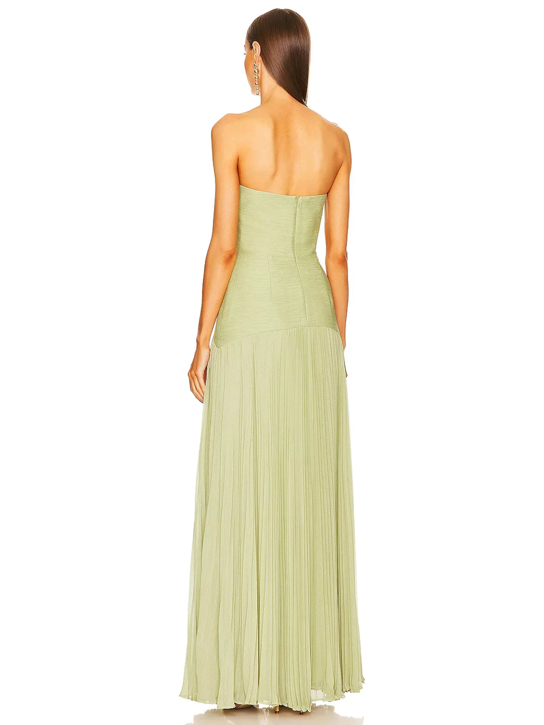 Anna | Women's Strapless Pleated Maxi Wedding Guest Dress
