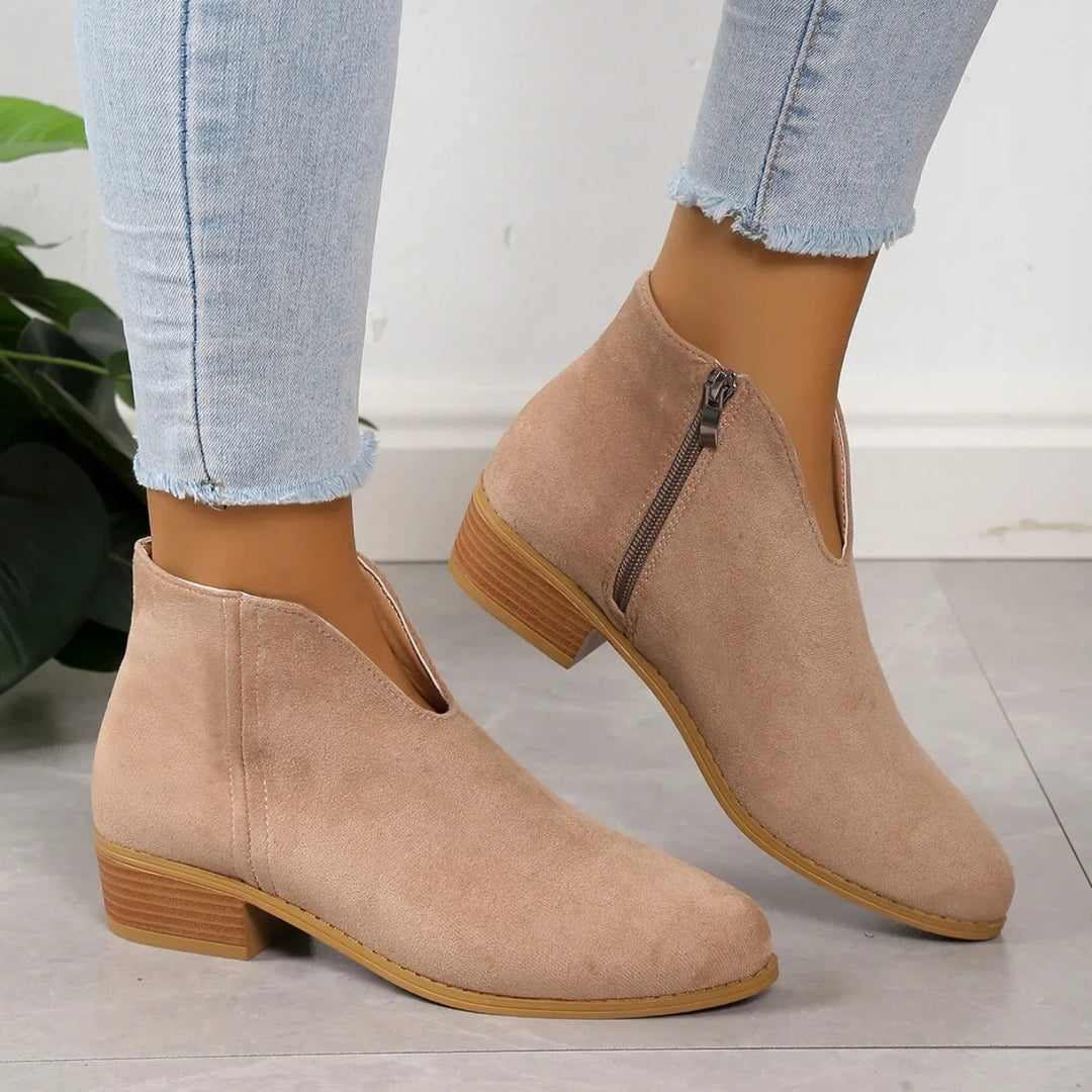 Camille | Women’s Leopard Print Ankle Boots with Zipper