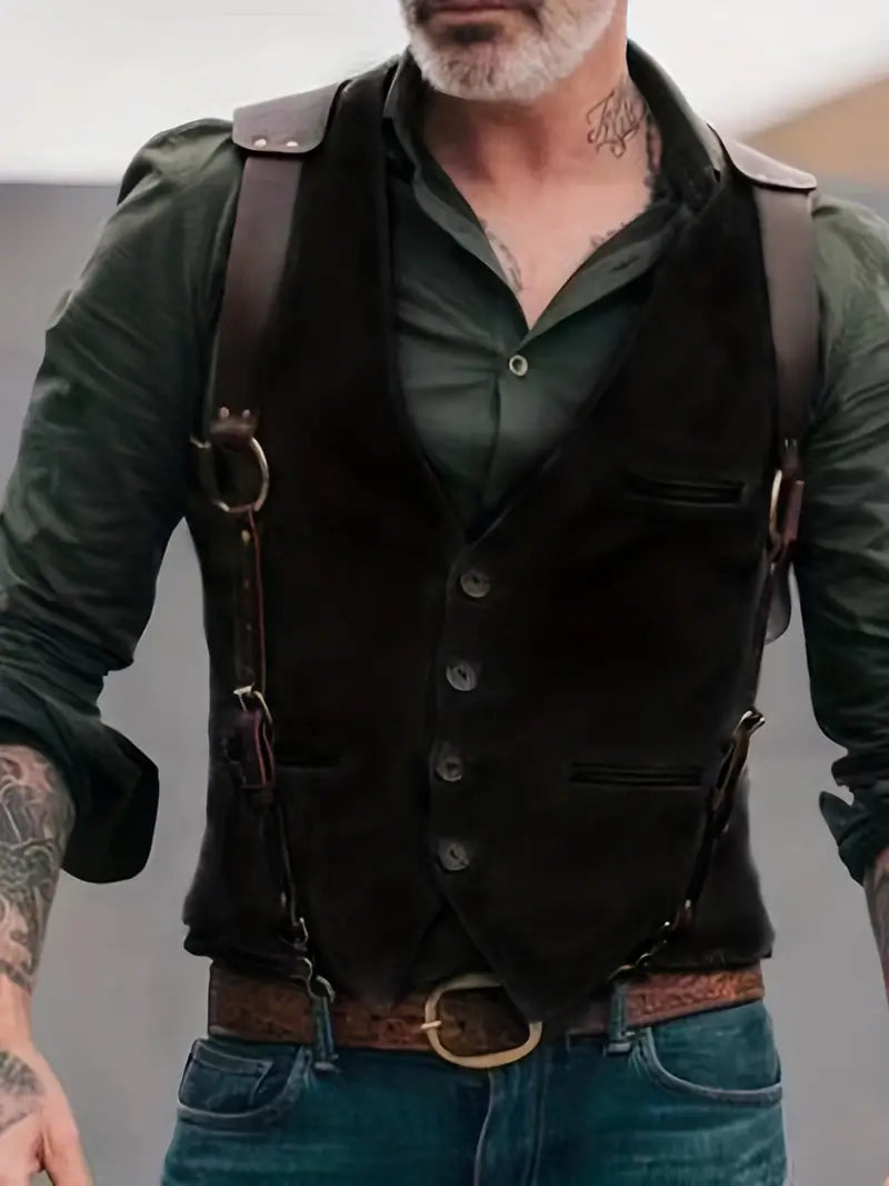 Dale | Men’s Classic Western Style Suede Look Vest