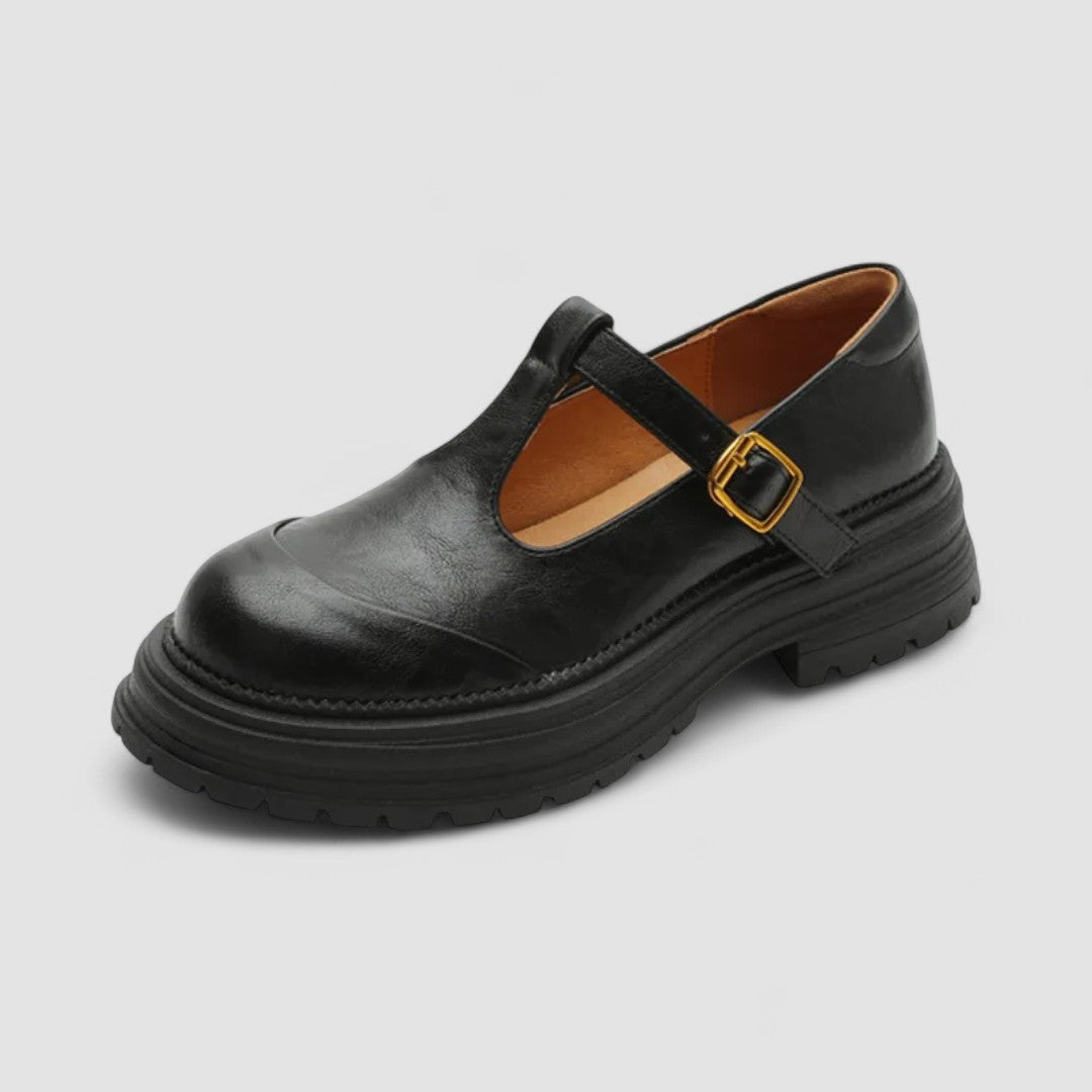 Chloe | Womens Platform T Strap Casual Shoes