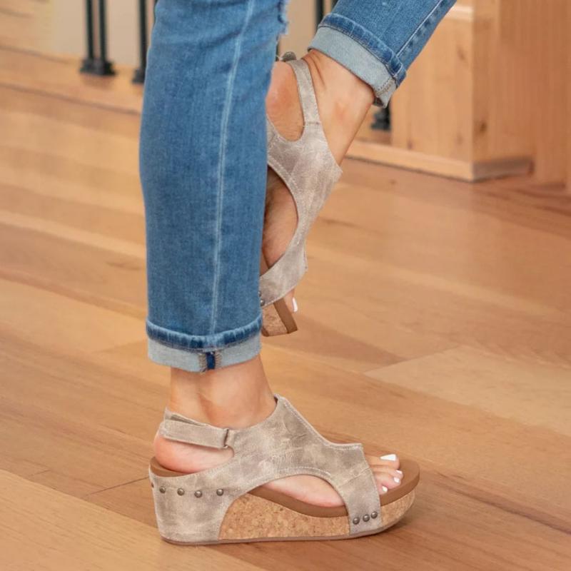 Abigail | Women’s Spring Wedge Sandals with Ankle Strap