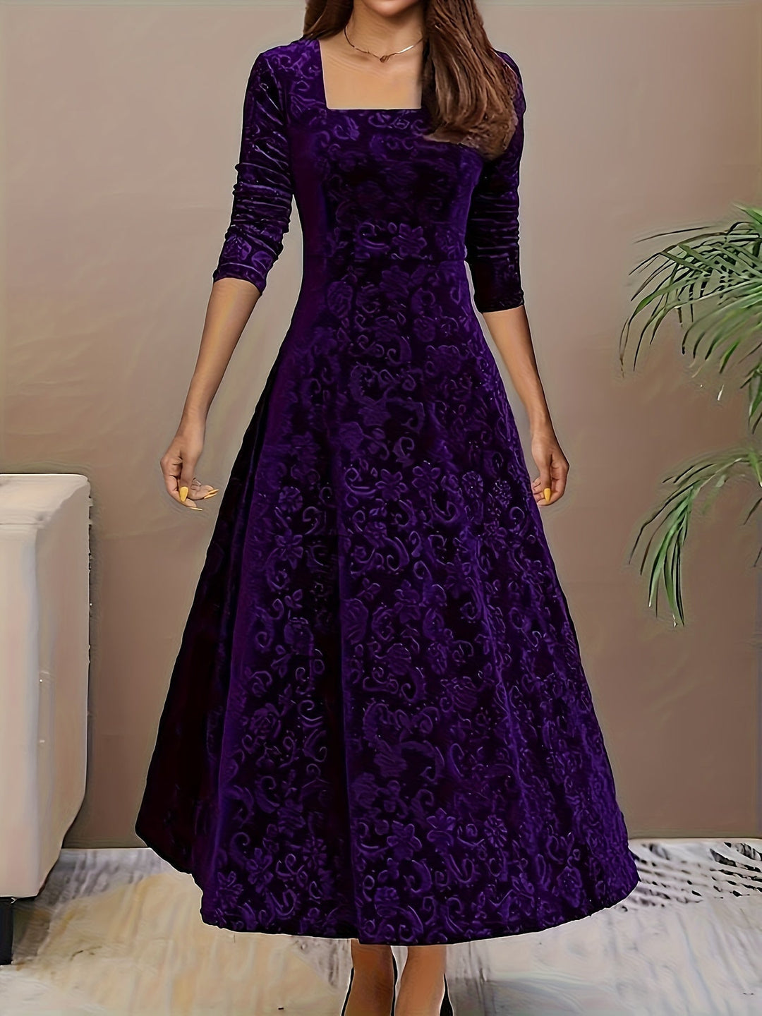 Amelia | Women’s Square Neck Party Dress