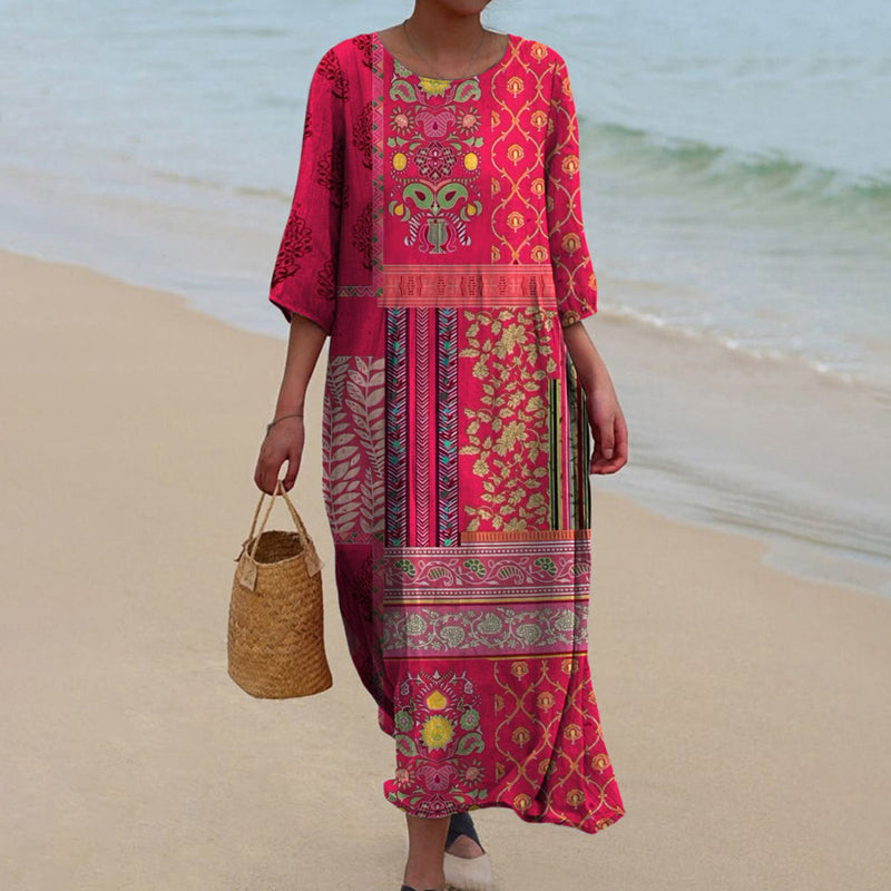 Caroline | Women Ethnic Bohemian Print Maxi Dress