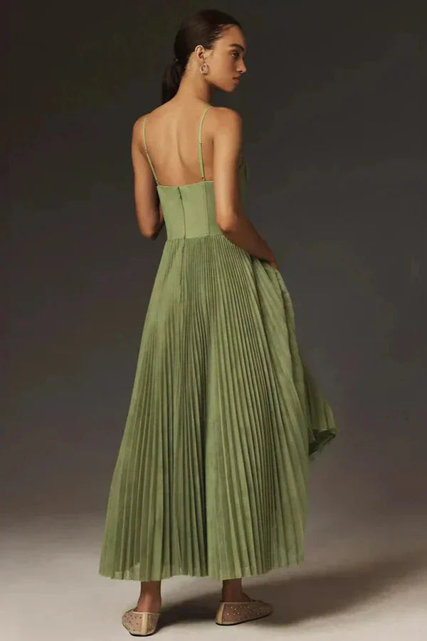 Sophia | Women’s Pleated Strappy Maxi Dress
