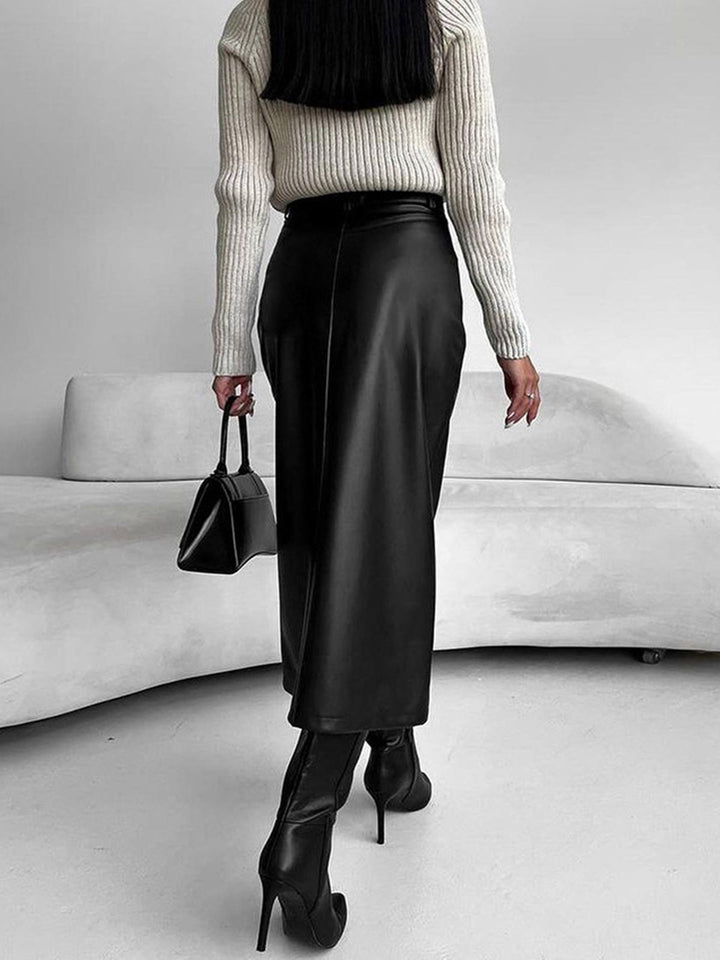 Megan | Women’s High-Slit Elegant Midi Skirt