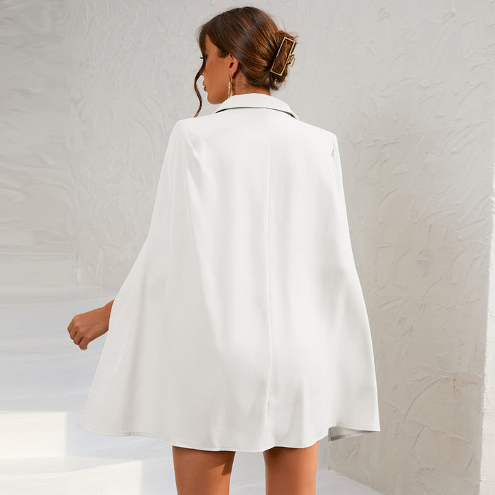 Daisy | Women’s Cape Blazer Mini Dress Gold Buttons
