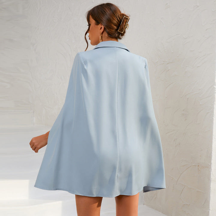 Daisy | Women’s Cape Blazer Mini Dress Gold Buttons