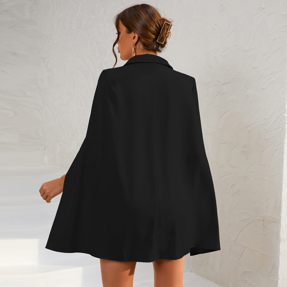 Daisy | Women’s Cape Blazer Mini Dress Gold Buttons