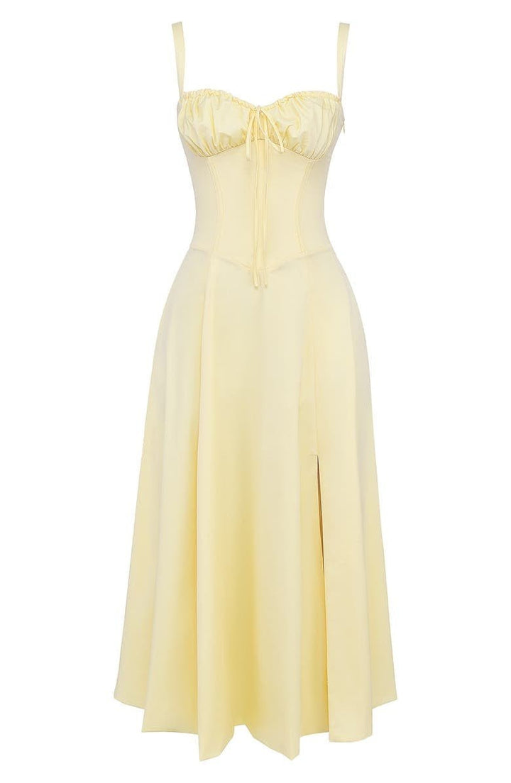 Samantha | Women’s Corset Midi Dress Flowing Skirt