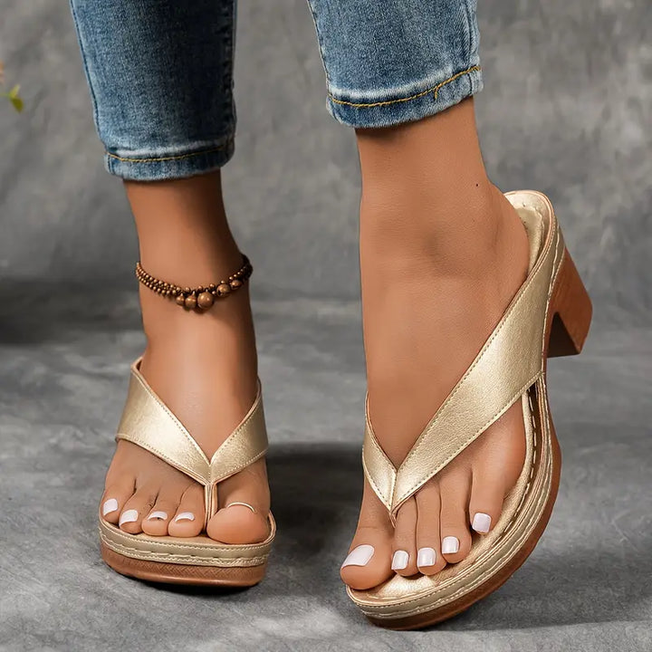 Michelle | Womens Orthopedic Slip On Sandal Heels