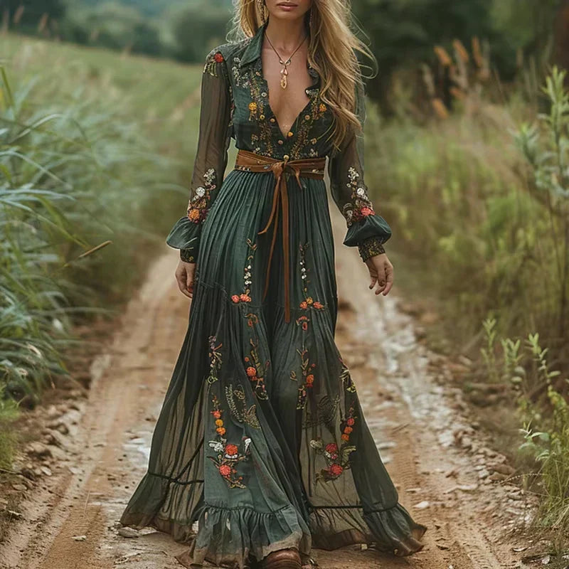 Jennifer | Women’s Summer Boho Ruffled Maxi Dress