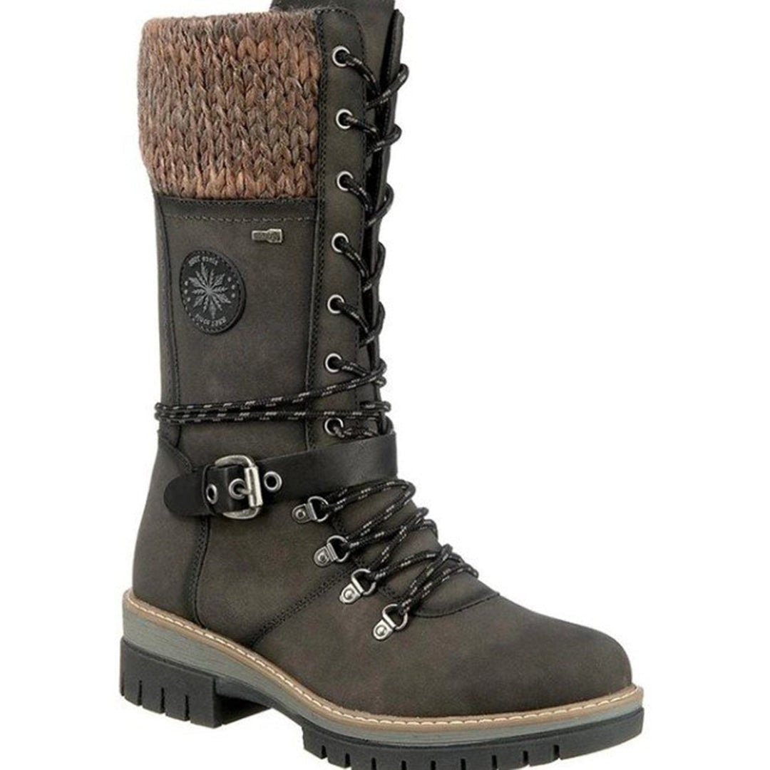 Brooklyn | Women’s Lace-Up Winter Boots with Knit Cuff