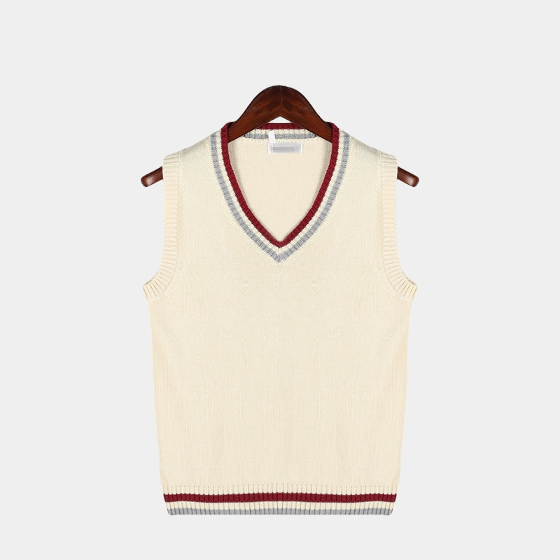 Charles | Men’s V-Neck Cable Knit Sleeveless Sweater Vest