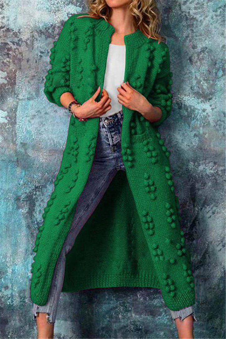 Grace | Women’s Long Knit Open Front Textured Cardigan