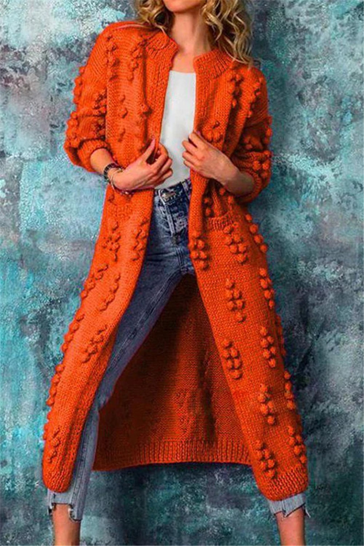 Grace | Women’s Long Knit Open Front Textured Cardigan