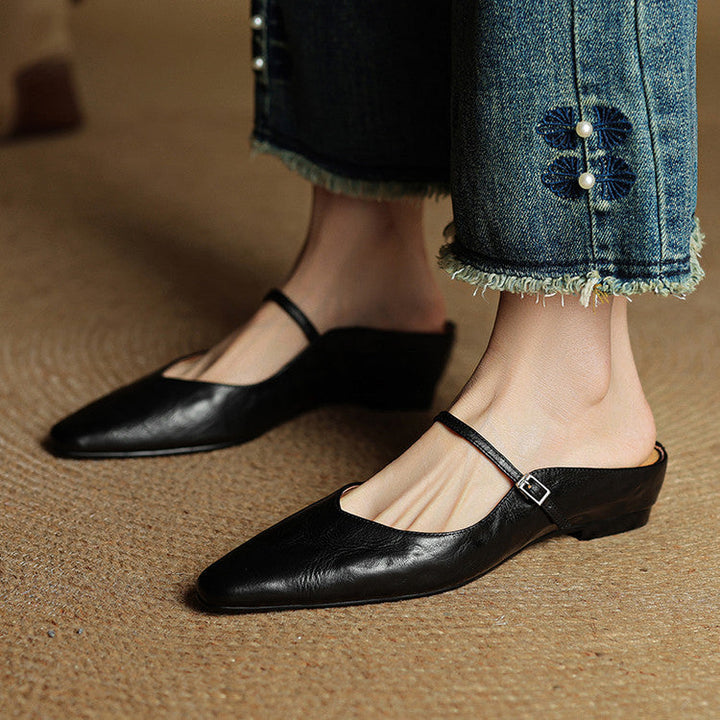 Hannah | Women Genuine Leather Slip-On Mules