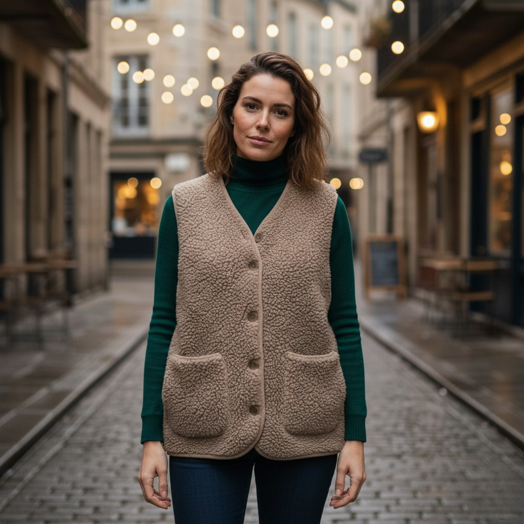 Ella | Women’s Spring Casual Warm Sherpa Vest
