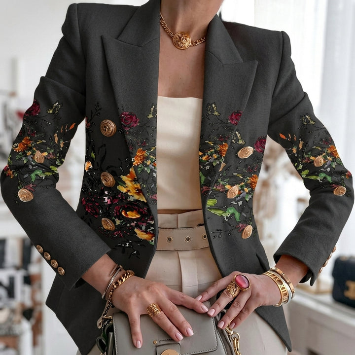 Eleanor | Women’s Contrast Panel Buttoned Work Blazer