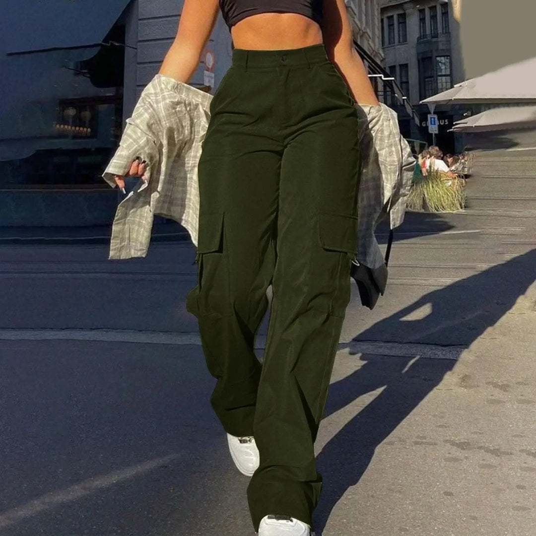 Kate | Women’s High-Waist Wide-Leg Cargo Trousers