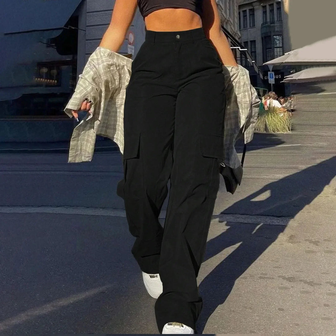 Kate | Women’s High-Waist Wide-Leg Cargo Trousers