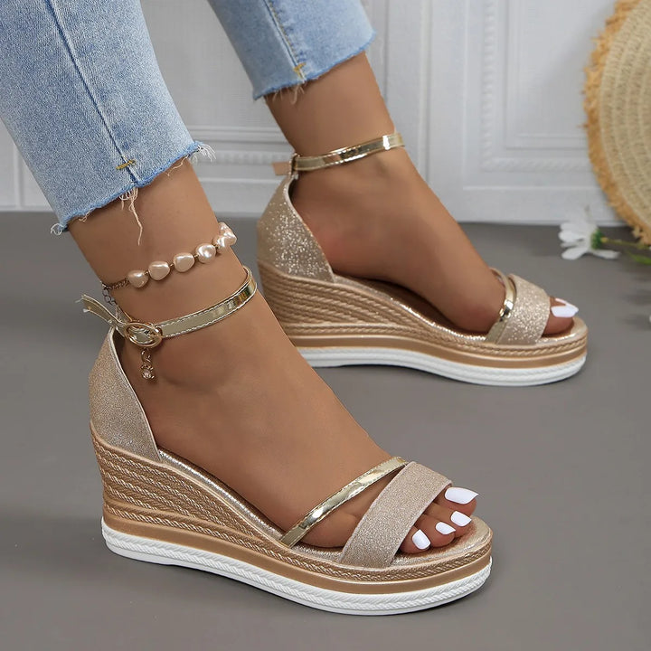 Charlotte | Womens Platform Wedge Strap Sandals