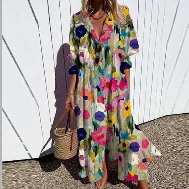 Stella | Women’s Boho Floral Long Sleeve Maxi Dress