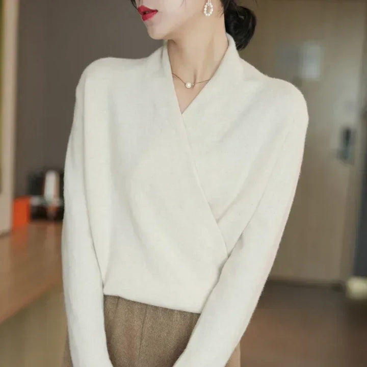 Mabel | Women’s Spring Wrap Neck Knit Top
