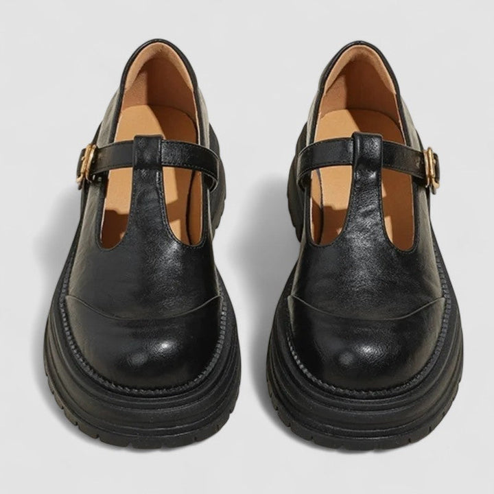 Chloe | Womens Platform T Strap Casual Shoes