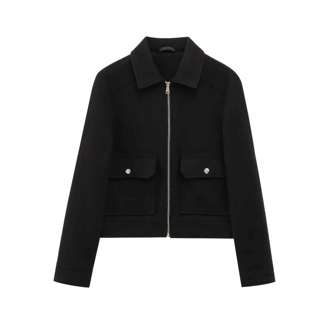 Emily | Women’s Zippered Wool Bomber Jacket