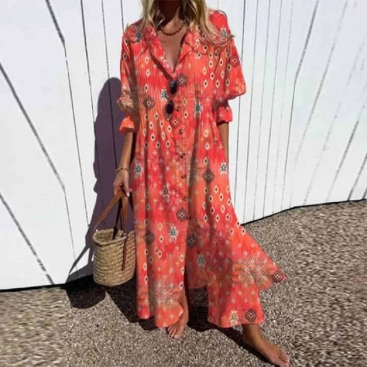 Stella | Women’s Boho Floral Long Sleeve Maxi Dress