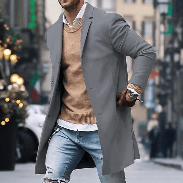 John | Men’s Classic Long Street Style Coat