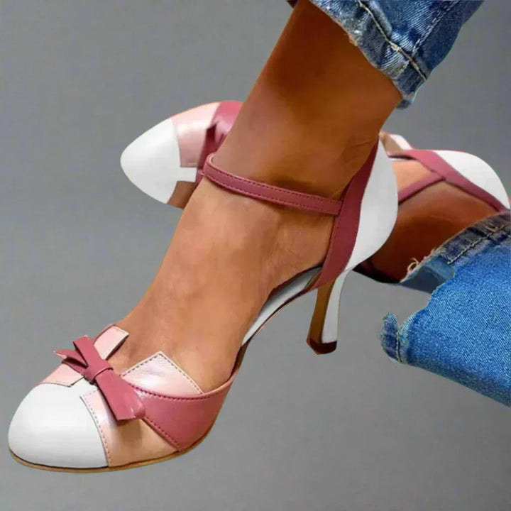 Penelope | Women Classic Bow Strap Mid Heel Pumps