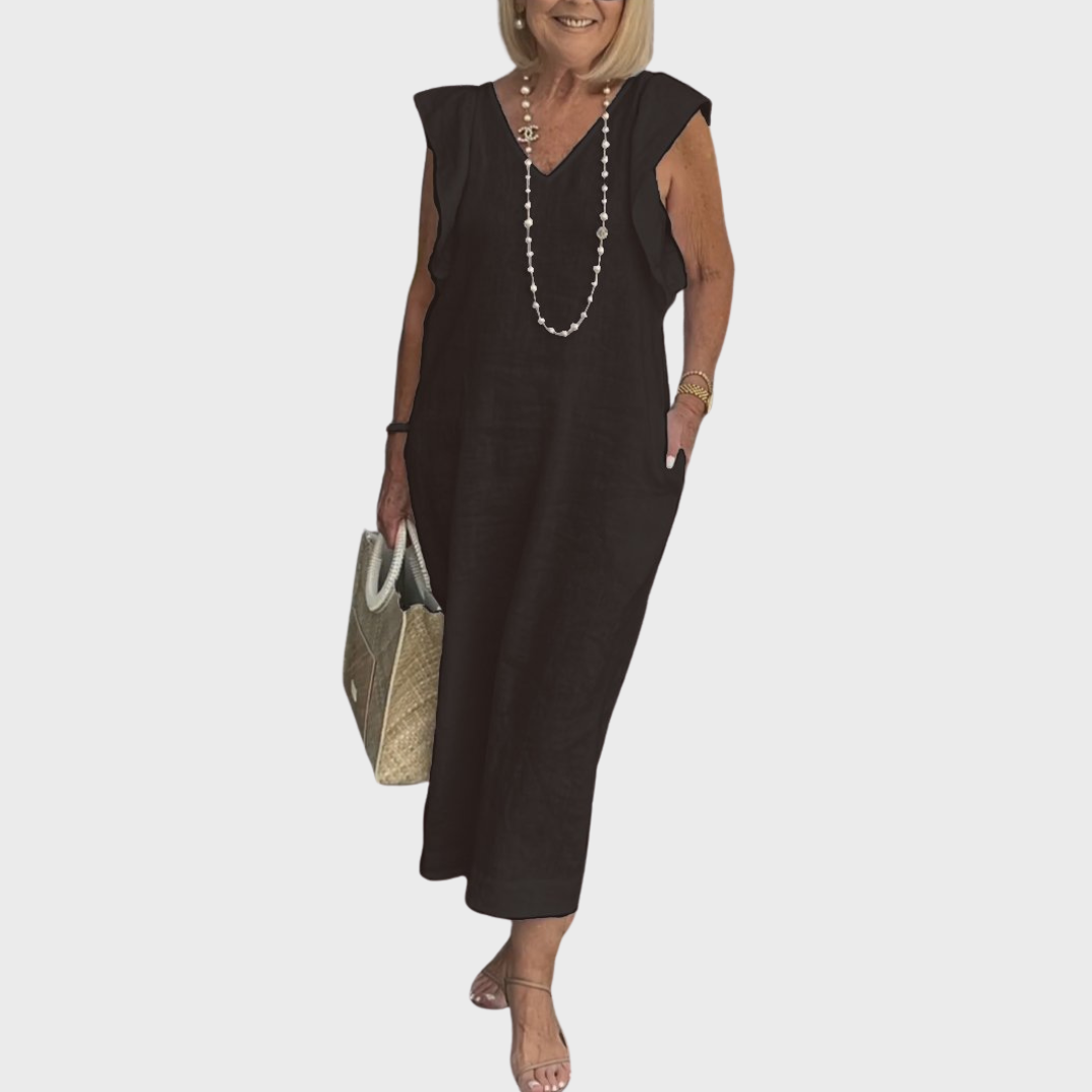 Jasmine | Women's Sleeveless Pocket Maxi Casual Dress