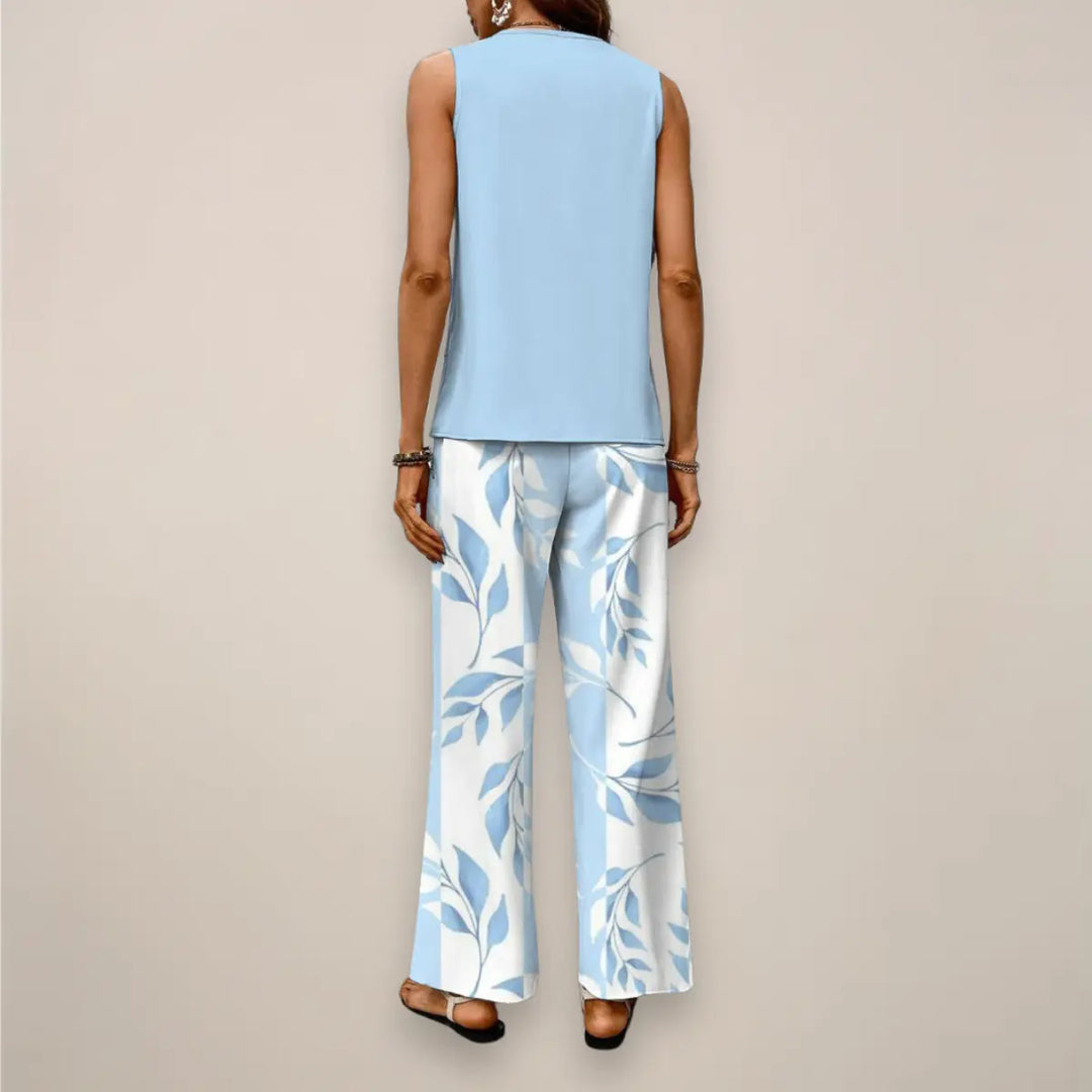 Ava | Women’s Spring Printed Wide-Leg Set
