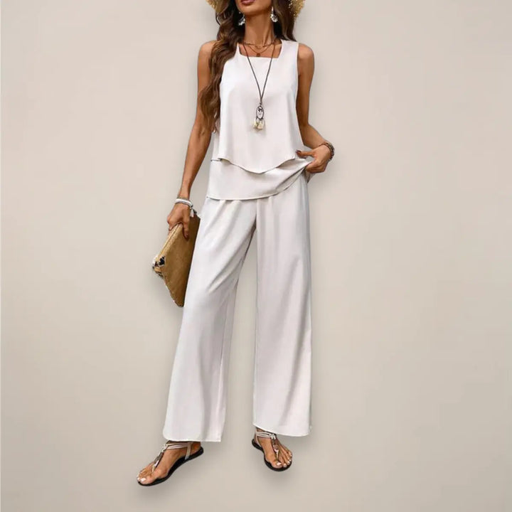 Ava | Women’s Spring Printed Wide-Leg Set