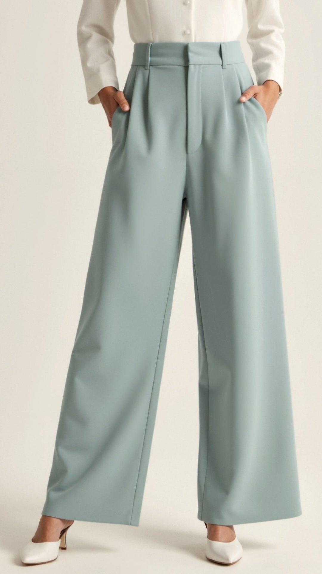 Caroline | Women’s High Waisted Wide Leg Trousers