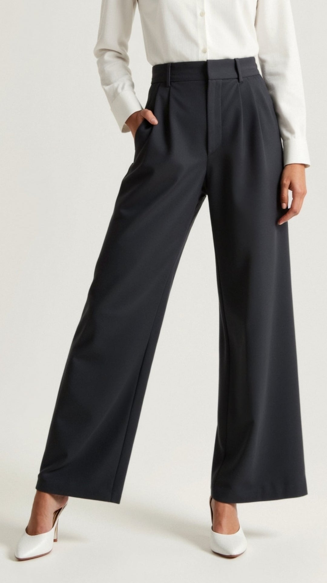Caroline | Women’s High Waisted Wide Leg Trousers