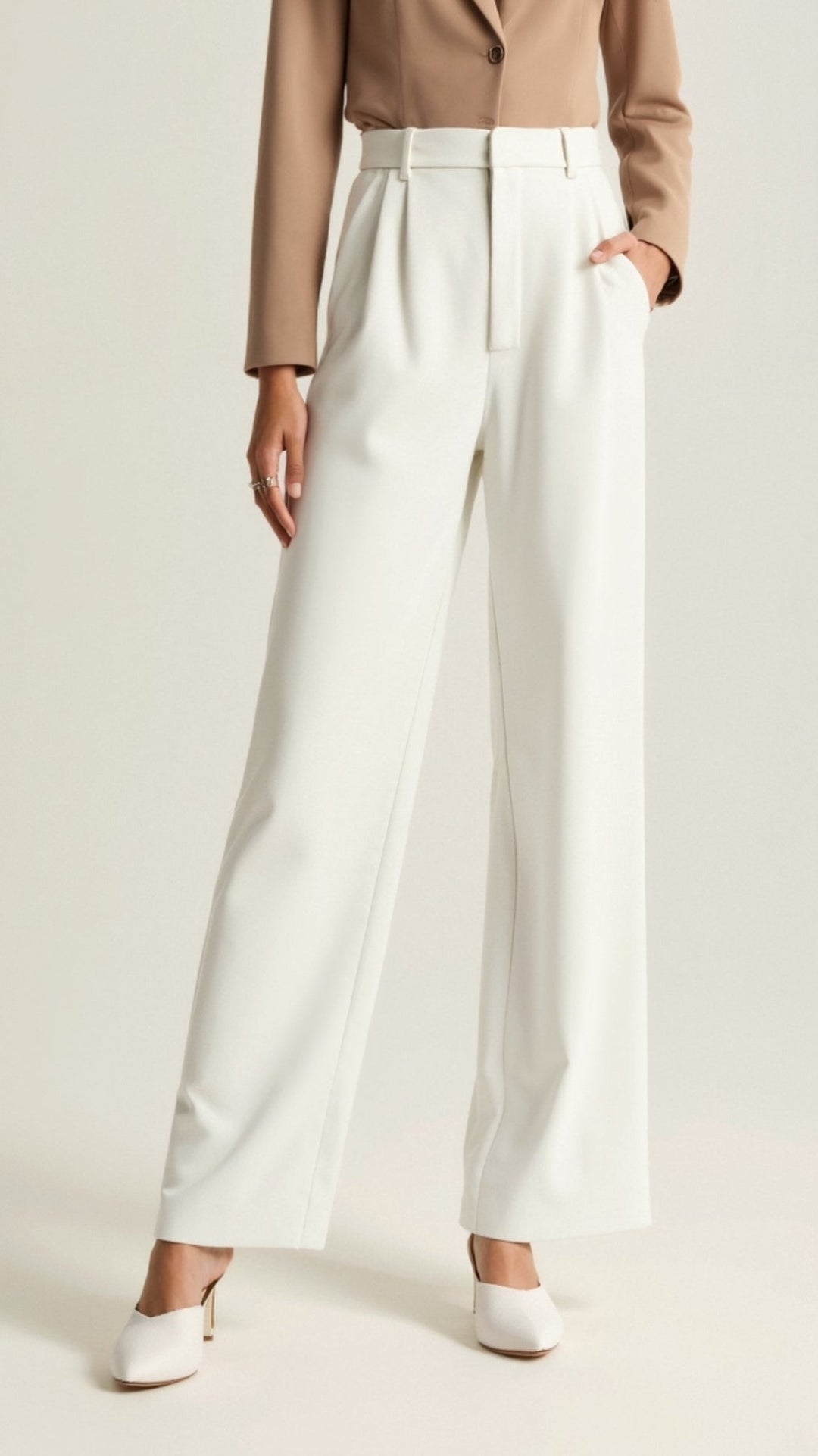 Caroline | Women’s High Waisted Wide Leg Trousers