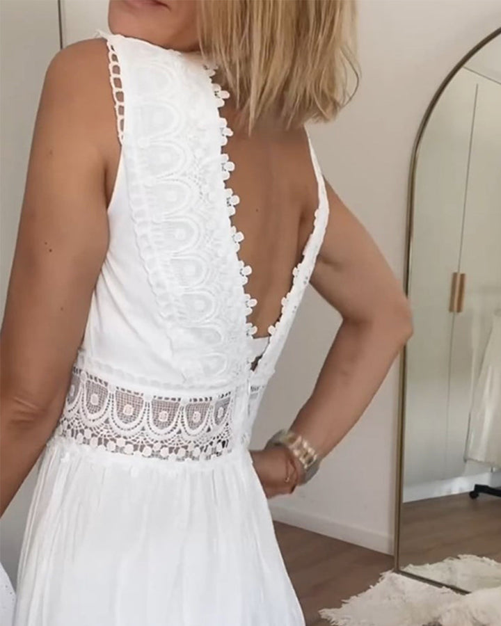 Paige | Women's Boho Sleeveless V Neck Midi Dress