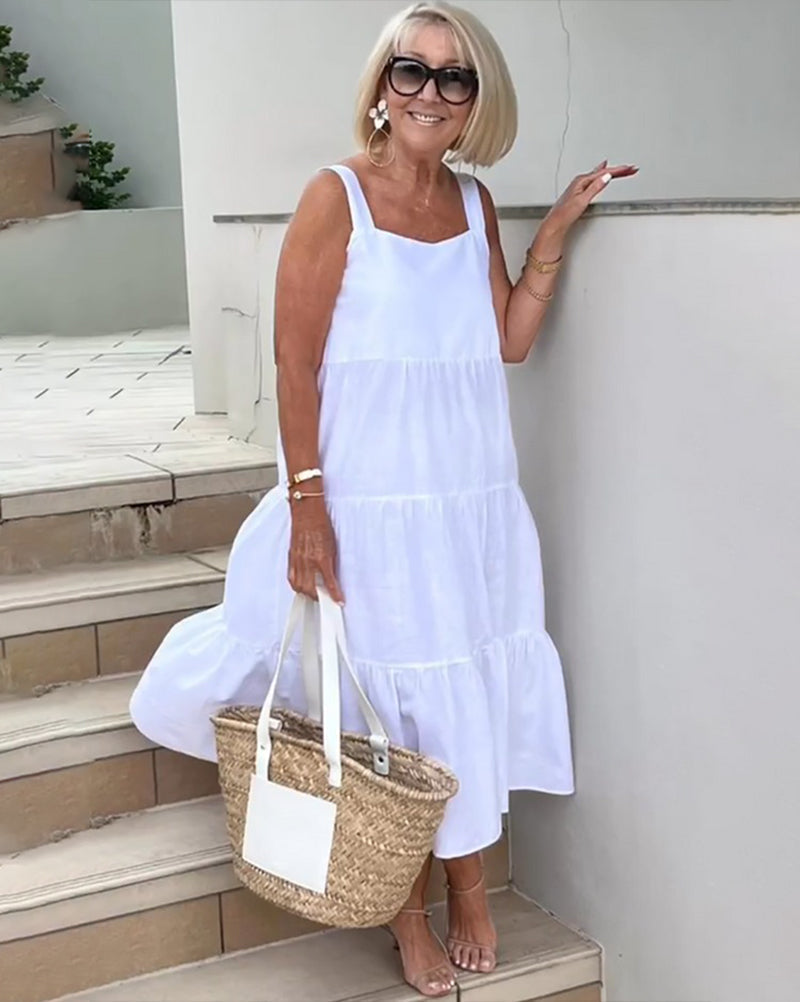 Jenna | Women's Sleeveless Tiered Maxi Casual Dress