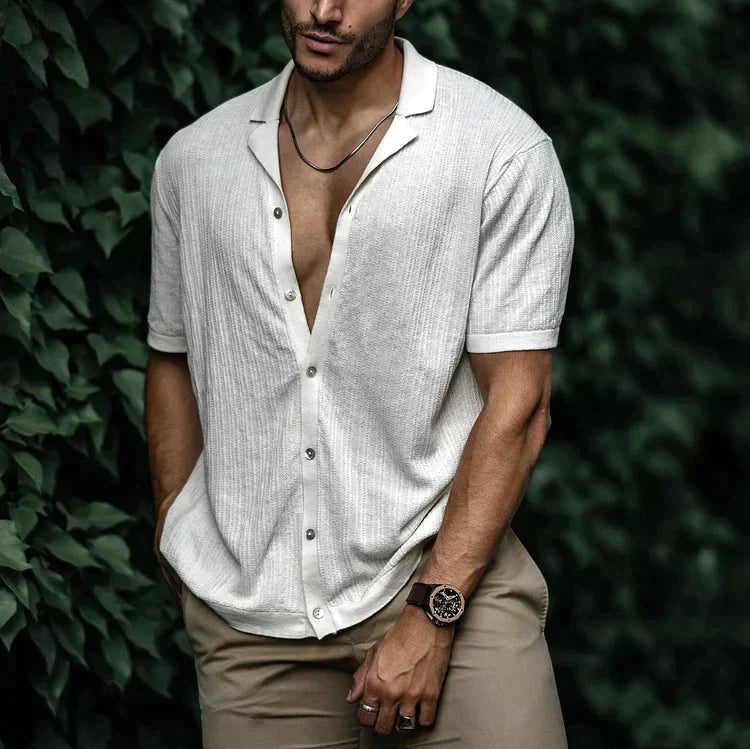 David | Men Casual Short Sleeve Button Shirt