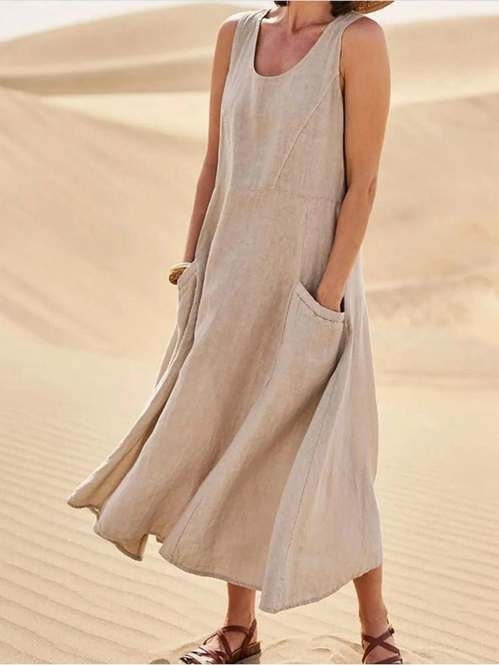 Hannah | Women's Sleeveless Pocket Maxi Casual Dress