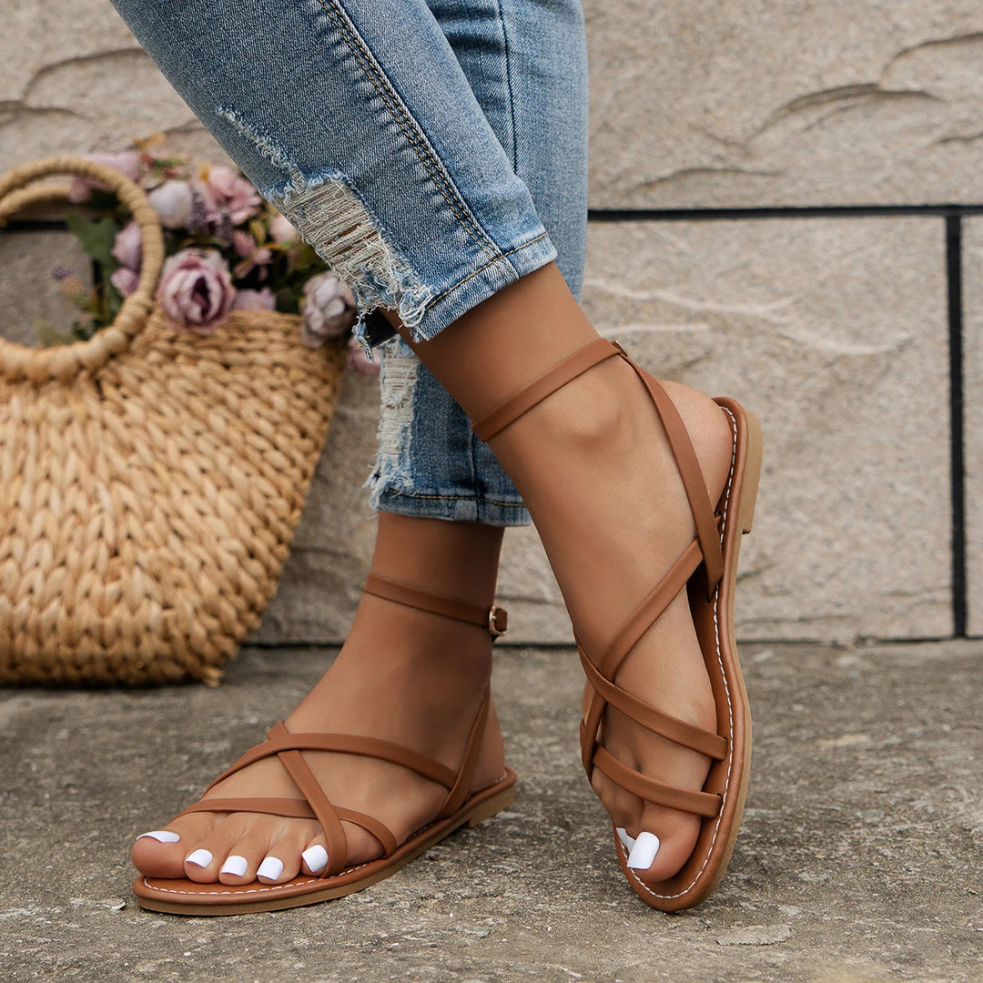 Makayla | Womens Ankle Strap Flat Sandals